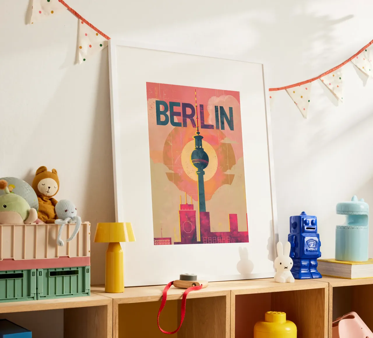Berlin vintage television tower hahnemühle by Vintage Travel Art