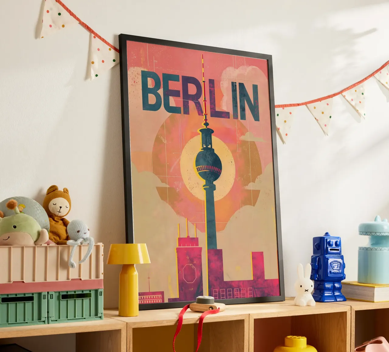 Berlin vintage television tower hahnemühle by Vintage Travel Art