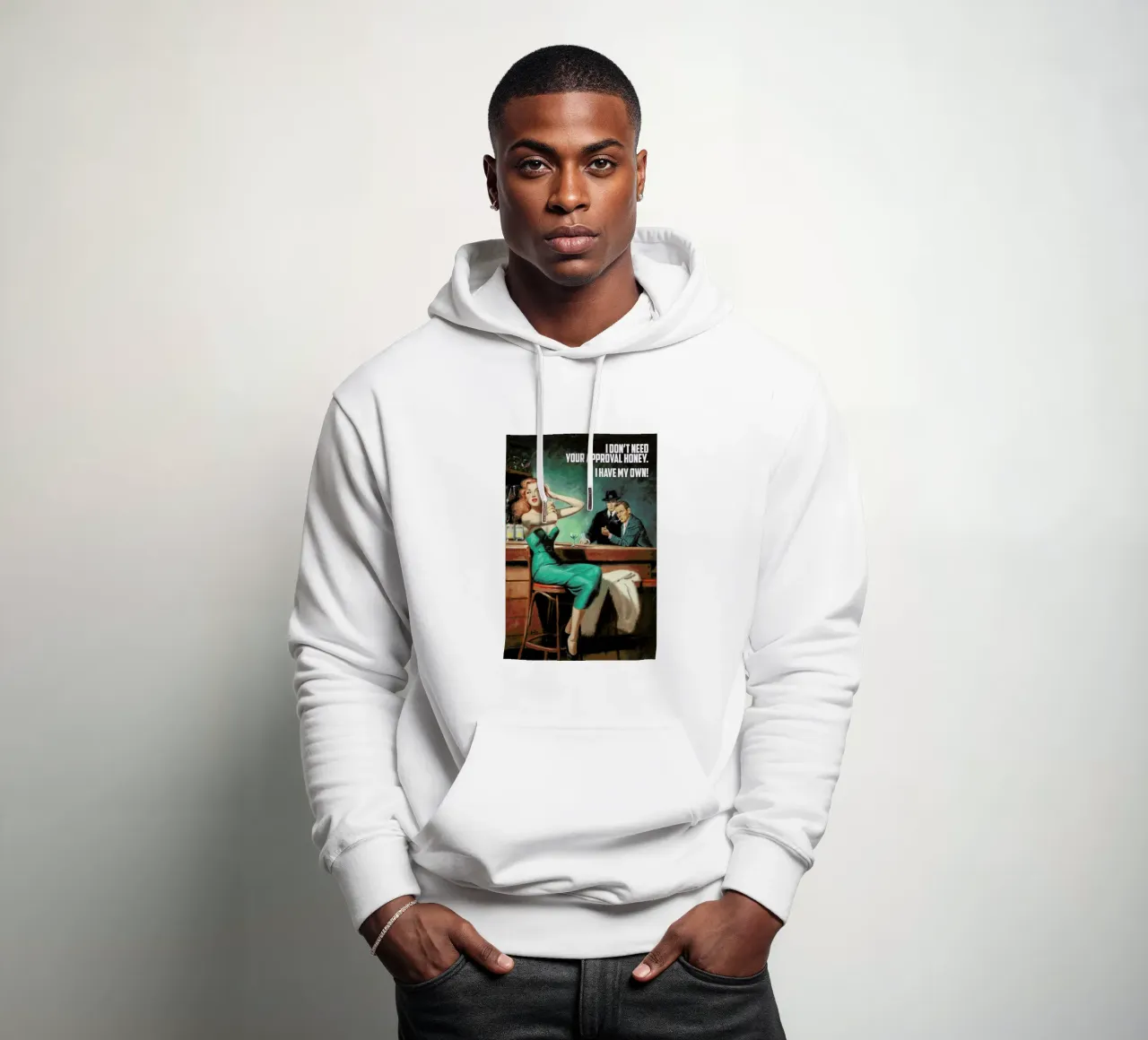 I Don't Need Your Approval felpa con cappuccio da Gallery Print and Art Limited