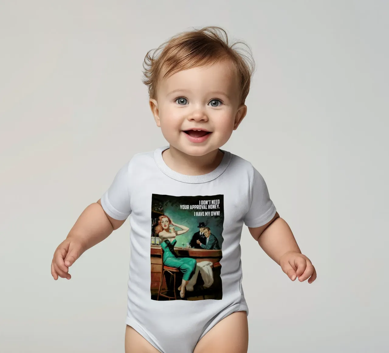 I Don't Need Your Approval body neonato maniche corte da Gallery Print and Art Limited