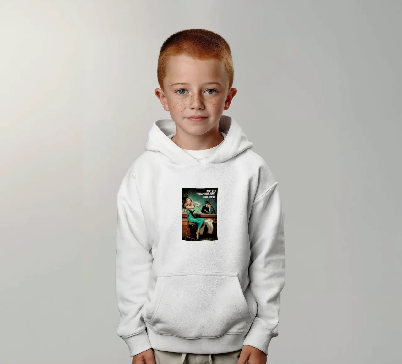 I Don't Need Your Approval felpa bambino con cappuccio da Gallery Print and Art Limited