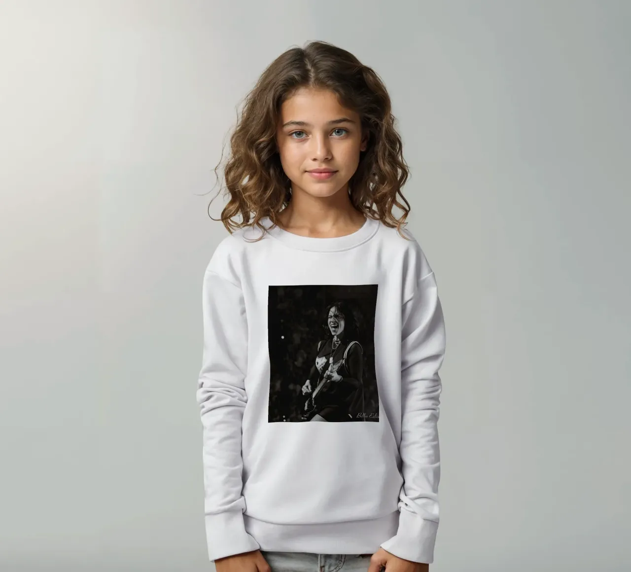 Billie Eilish e la chitarra si esibiscono felpa bambino da AudioLibrary