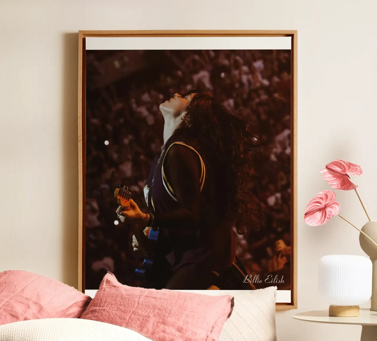 Billie Eilish uitvoeren - 005 canvas met Baklijst van AudioLibrary