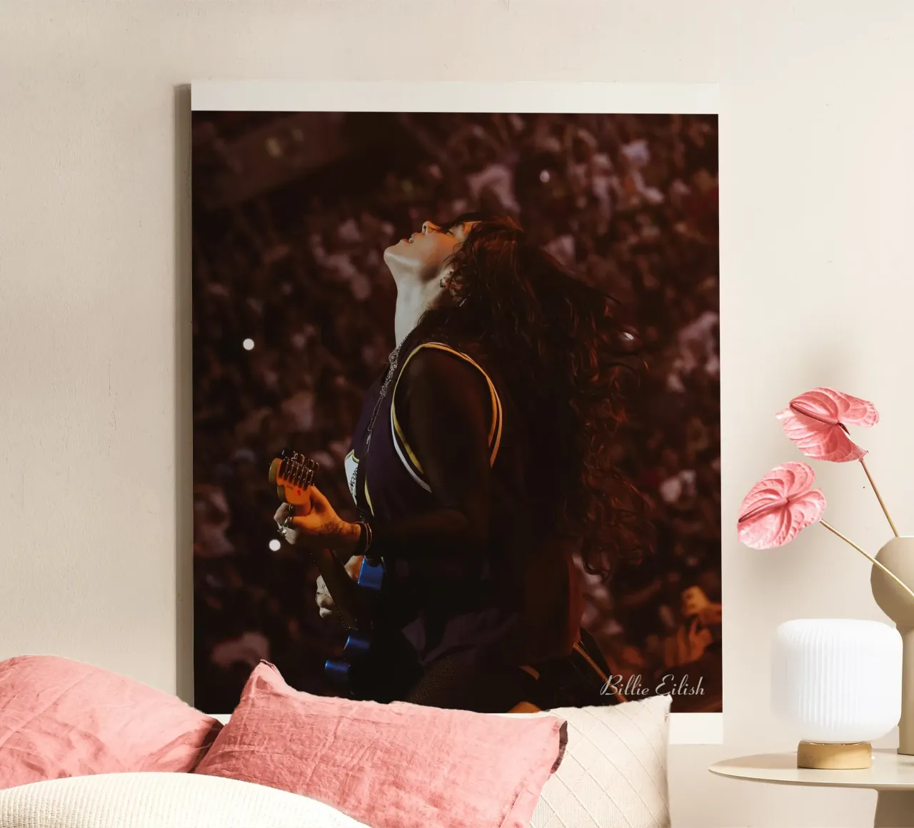 Billie Eilish uitvoeren - 005 canvas met Baklijst van AudioLibrary