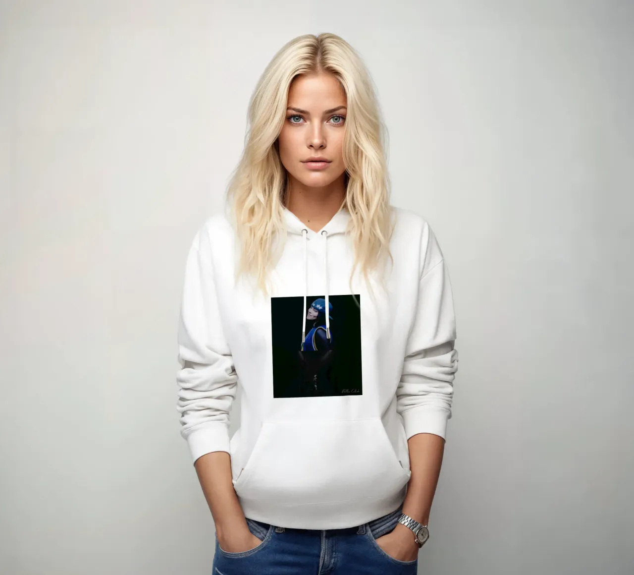 Sorriso Billie eilish felpa con cappuccio da AudioLibrary