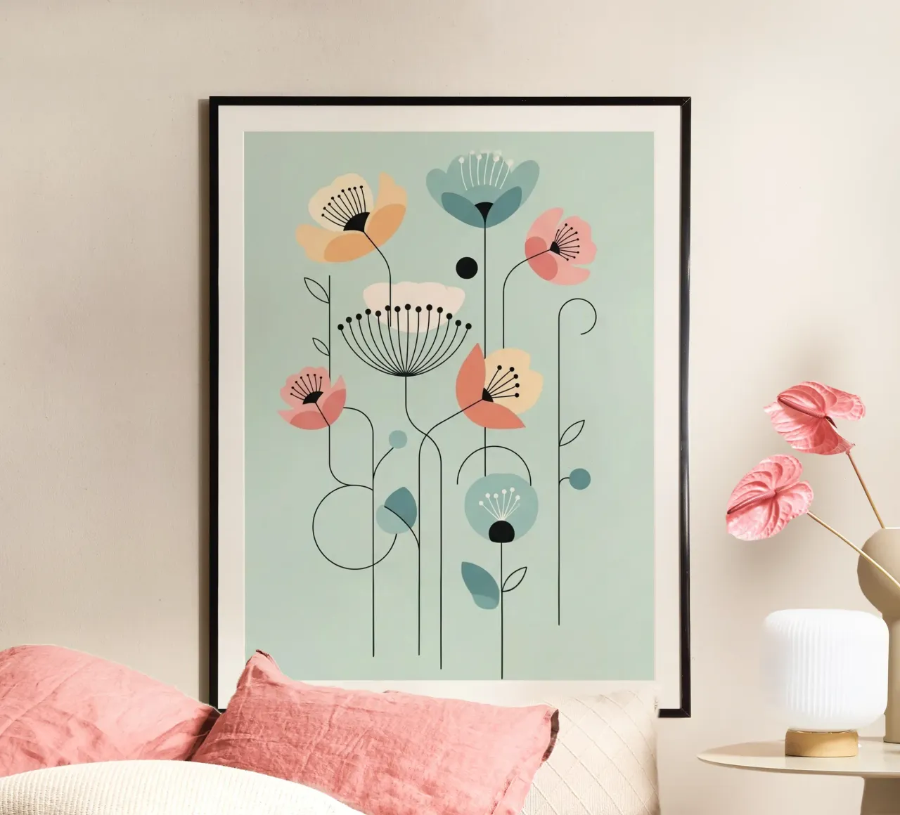 Floral bauhaus #102: The Clockwork Garden poster da Zen Design
