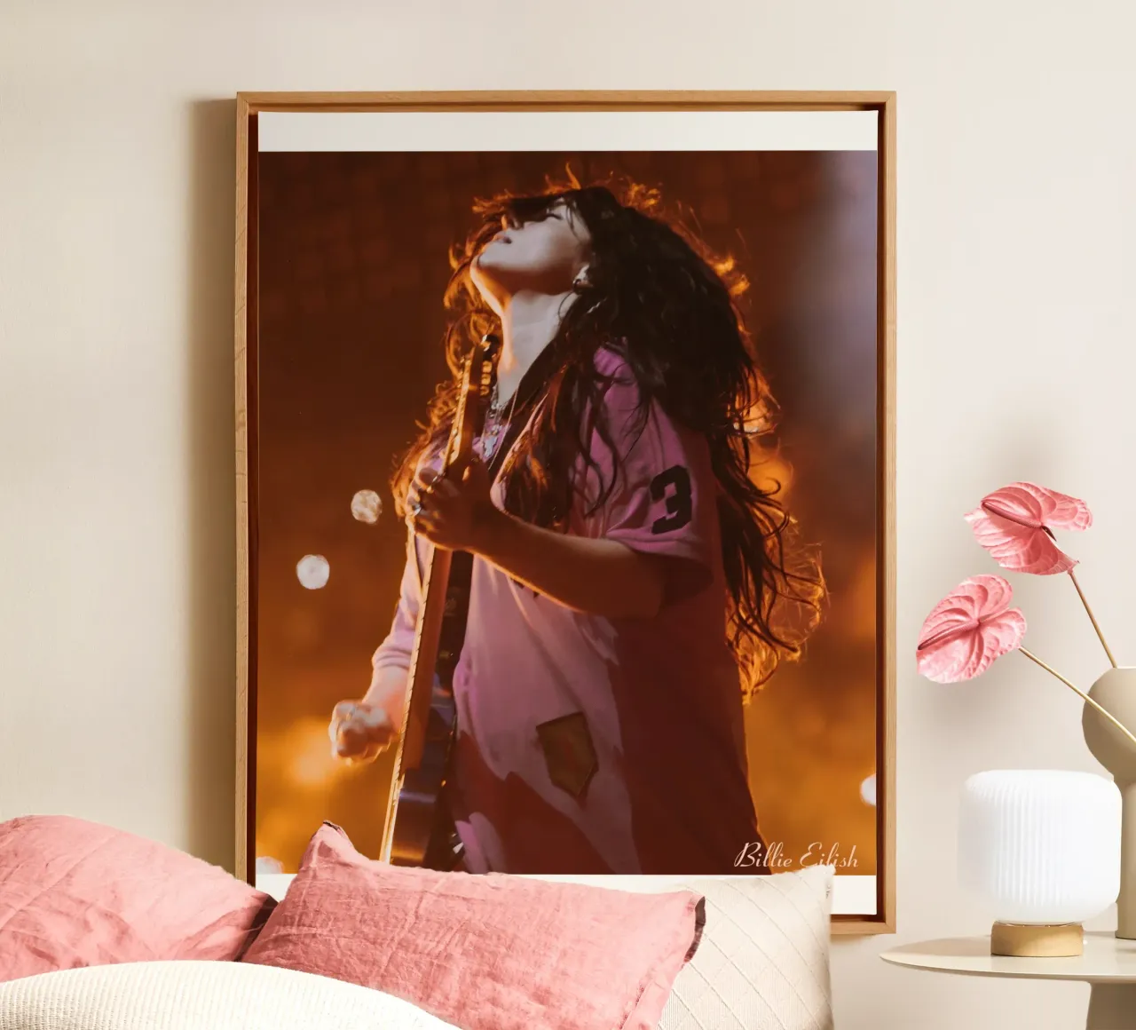 Play Guitar - Billie Eilish canvas with Floater frame by AudioLibrary