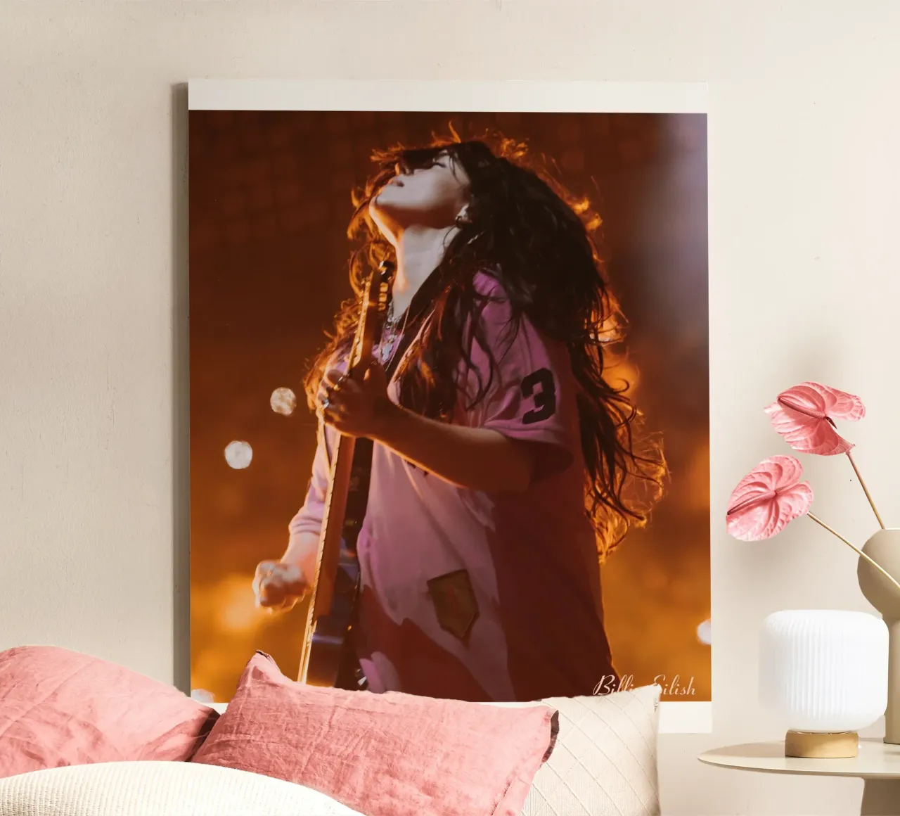 Play Guitar - Billie Eilish canvas with Floater frame by AudioLibrary
