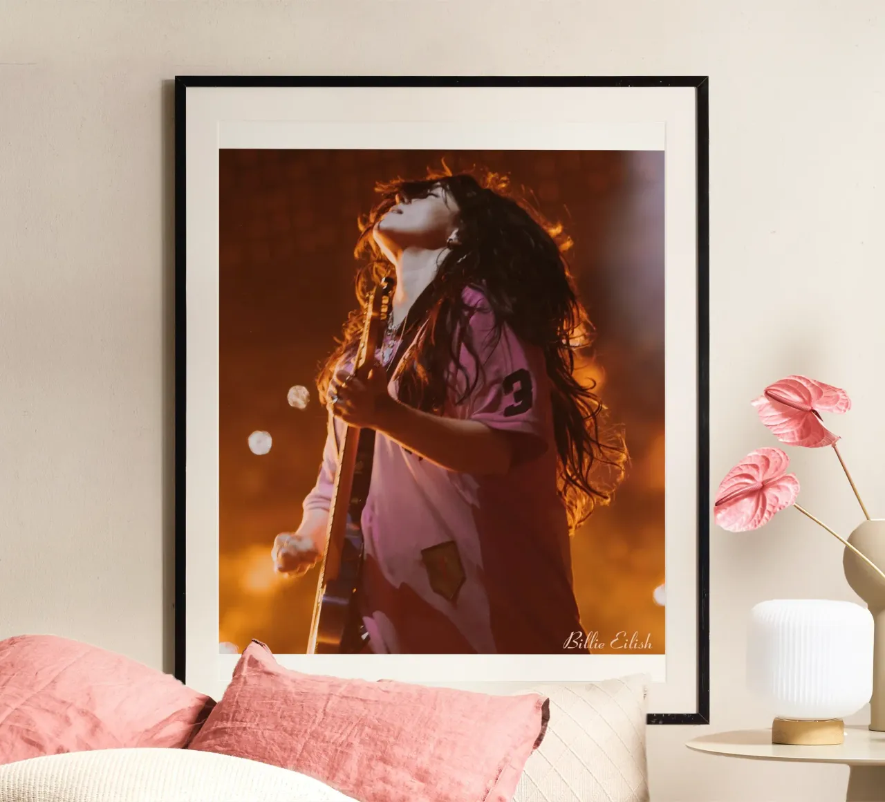 Suonare la chitarra - Billie Eilish poster da AudioLibrary