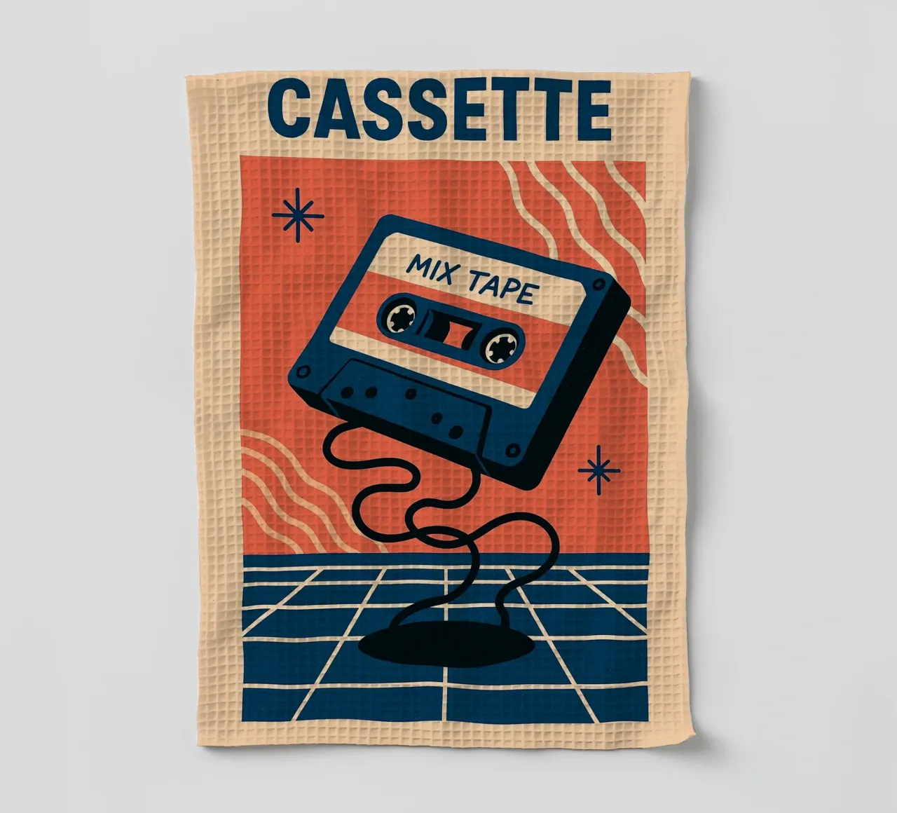 Cassette Mix Tape – L’affiche rétro torchon de JETLAG | affiches voyage