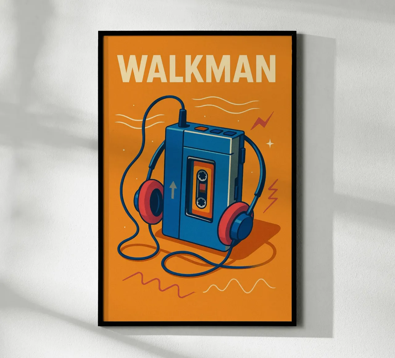Walkman Vintage - L'icona pop poster con telaio in plastica da JETLAG | affiches voyage