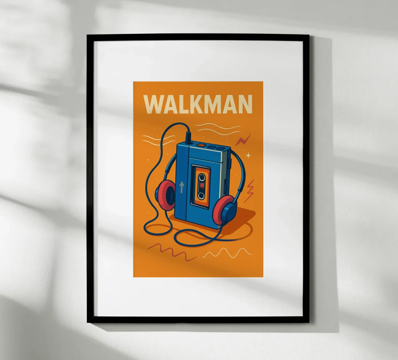 Walkman Vintage - L'icona pop poster con telaio in plastica da JETLAG | affiches voyage