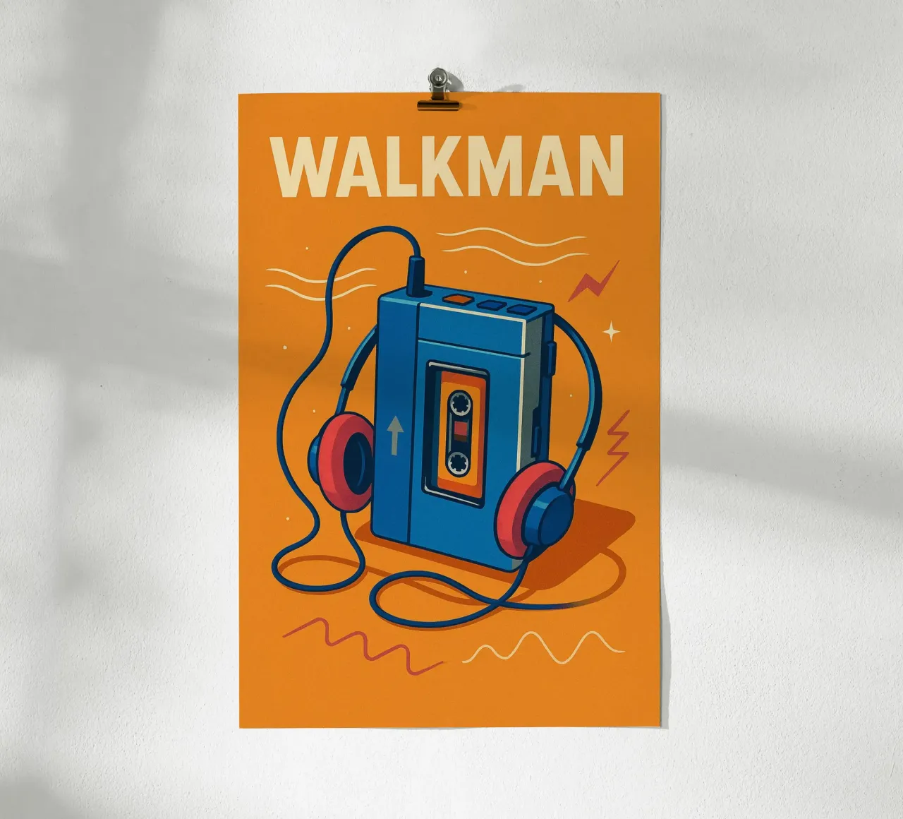 Walkman Vintage - L'icona pop poster con telaio in plastica da JETLAG | affiches voyage