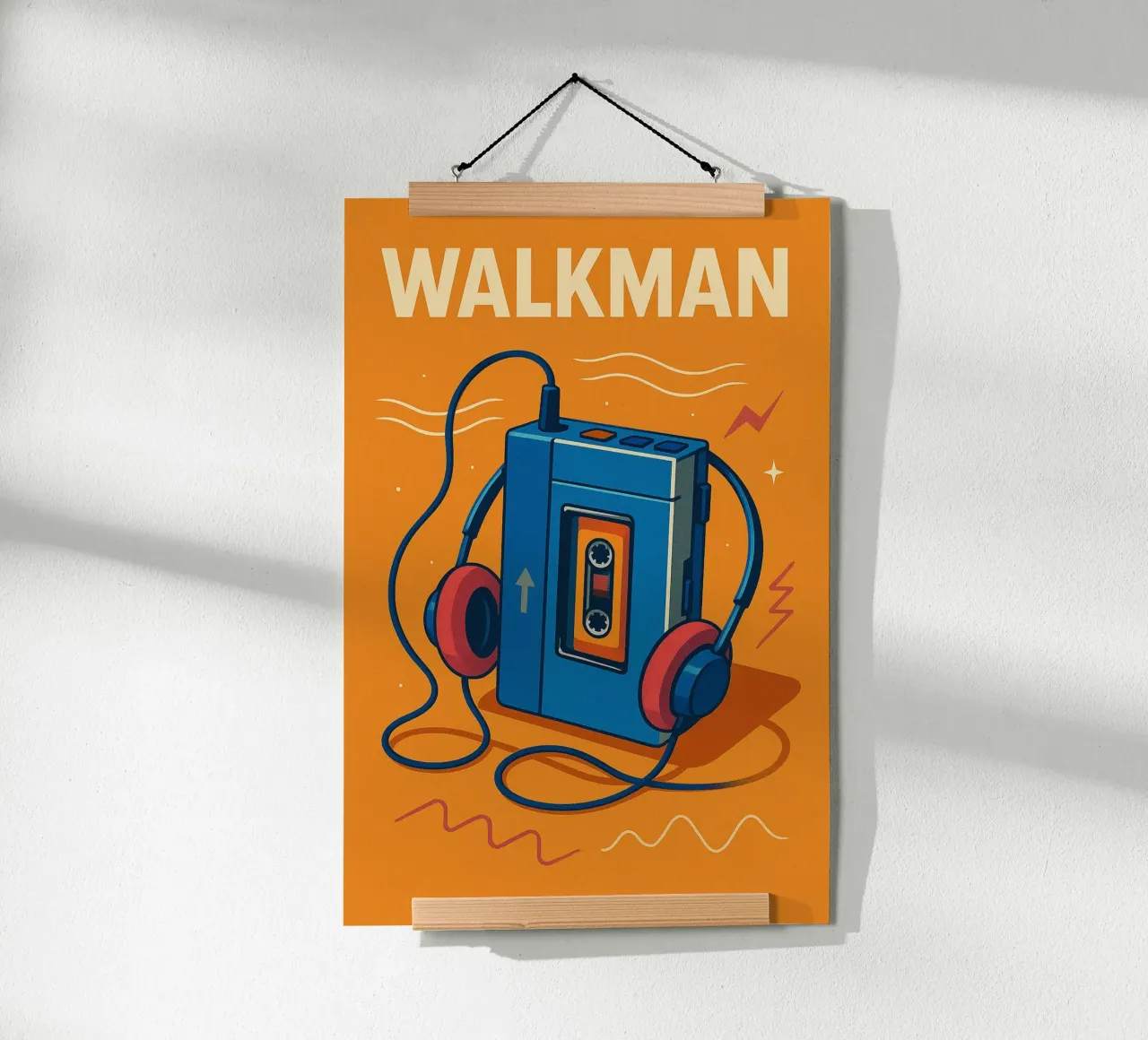 Walkman Vintage - L'icona pop poster con telaio in plastica da JETLAG | affiches voyage