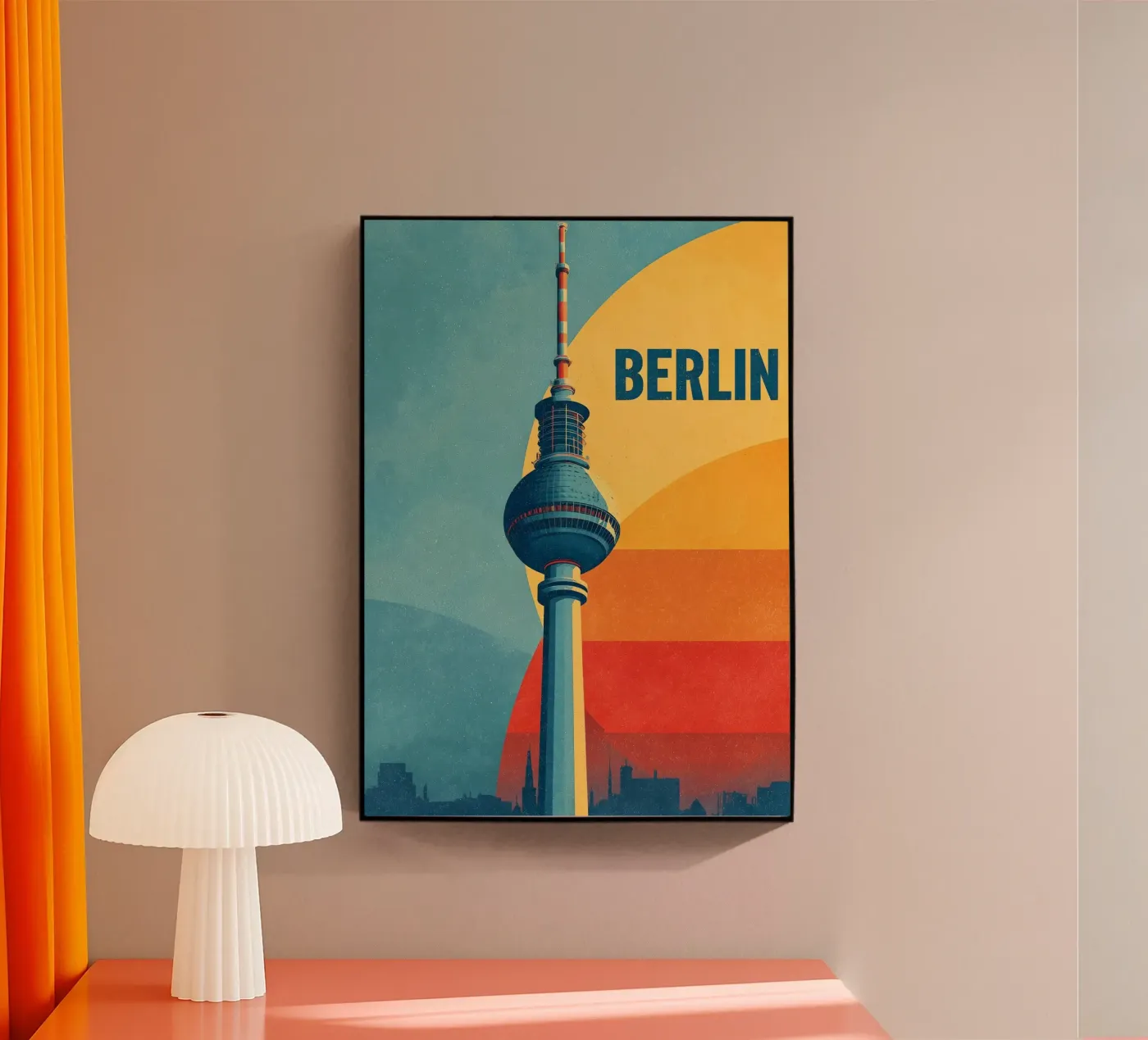 Berlin Retro acryl van Vintage Travel Art