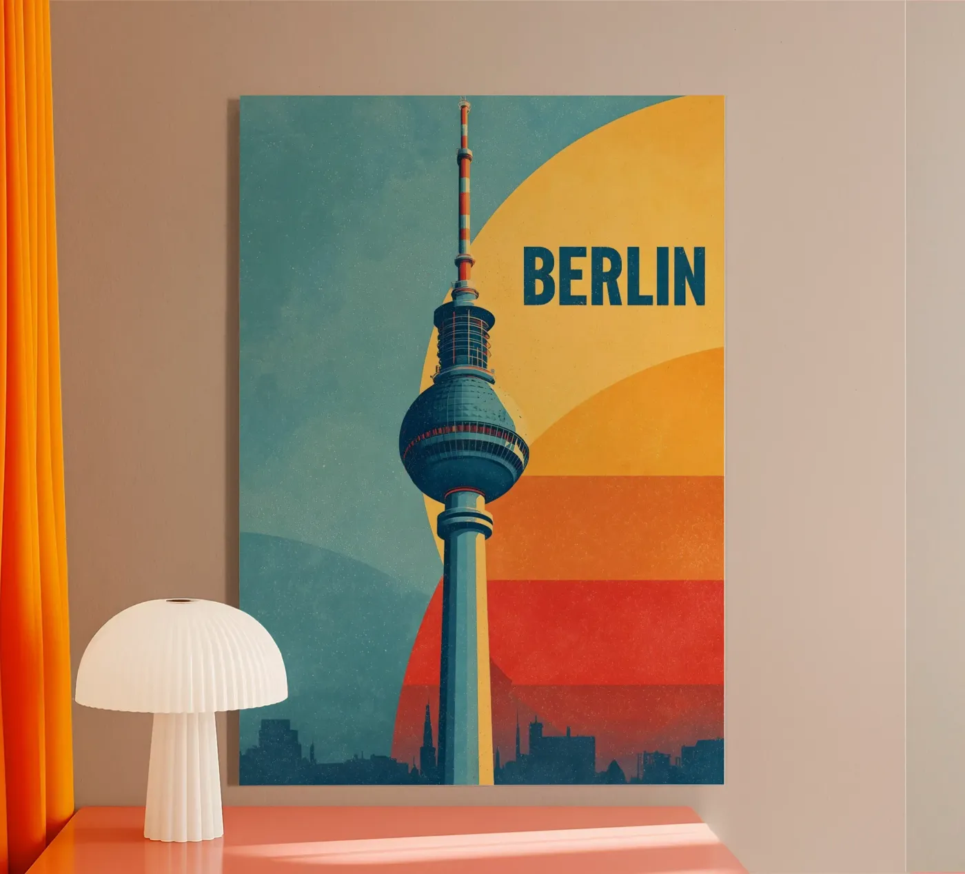 Berlin Retro acrylic glass by Vintage Travel Art