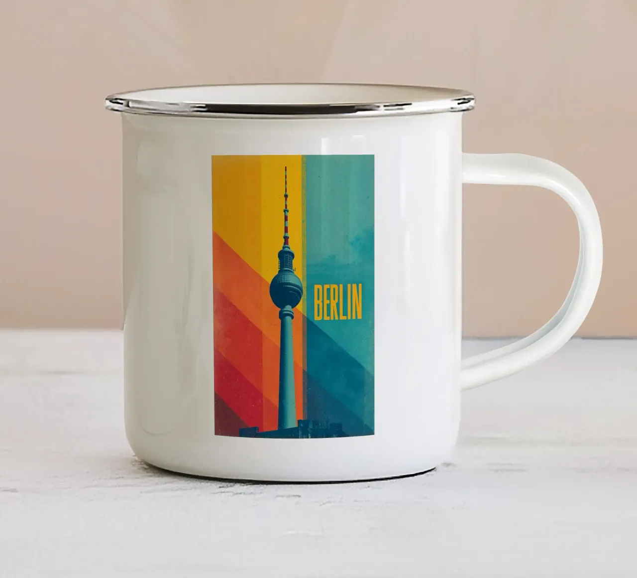Berlin retro Reiseposter tazza in smalto da Vintage Travel Art