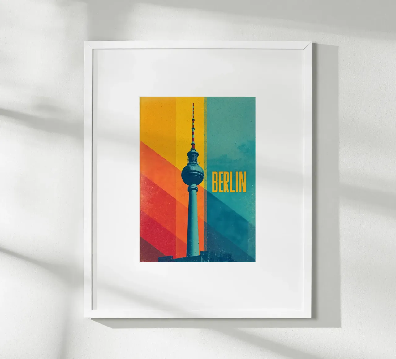 Berlin retro Reiseposter poster con telaio in legno da Vintage Travel Art