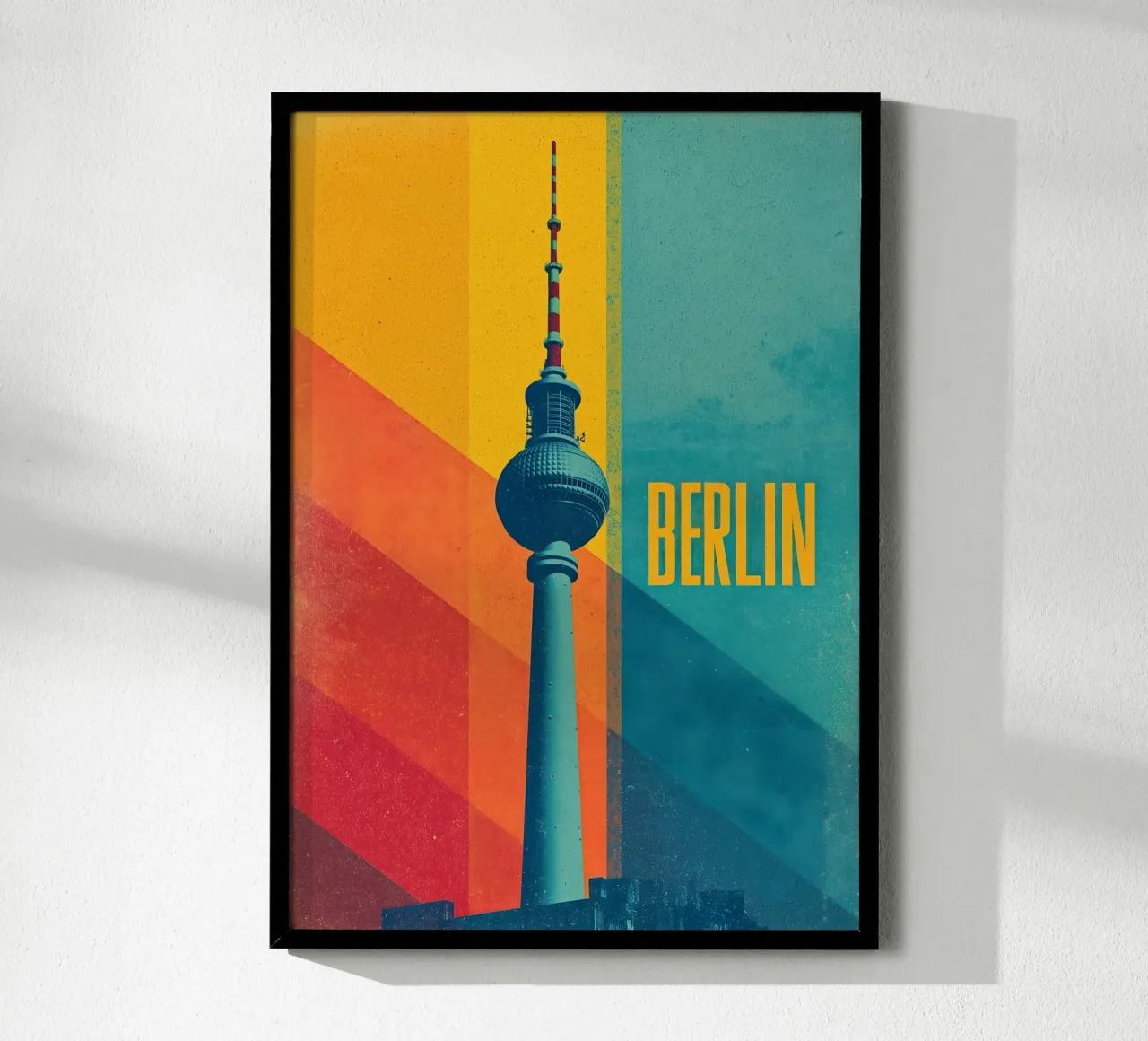 Berlin retro Reiseposter poster con telaio in legno da Vintage Travel Art