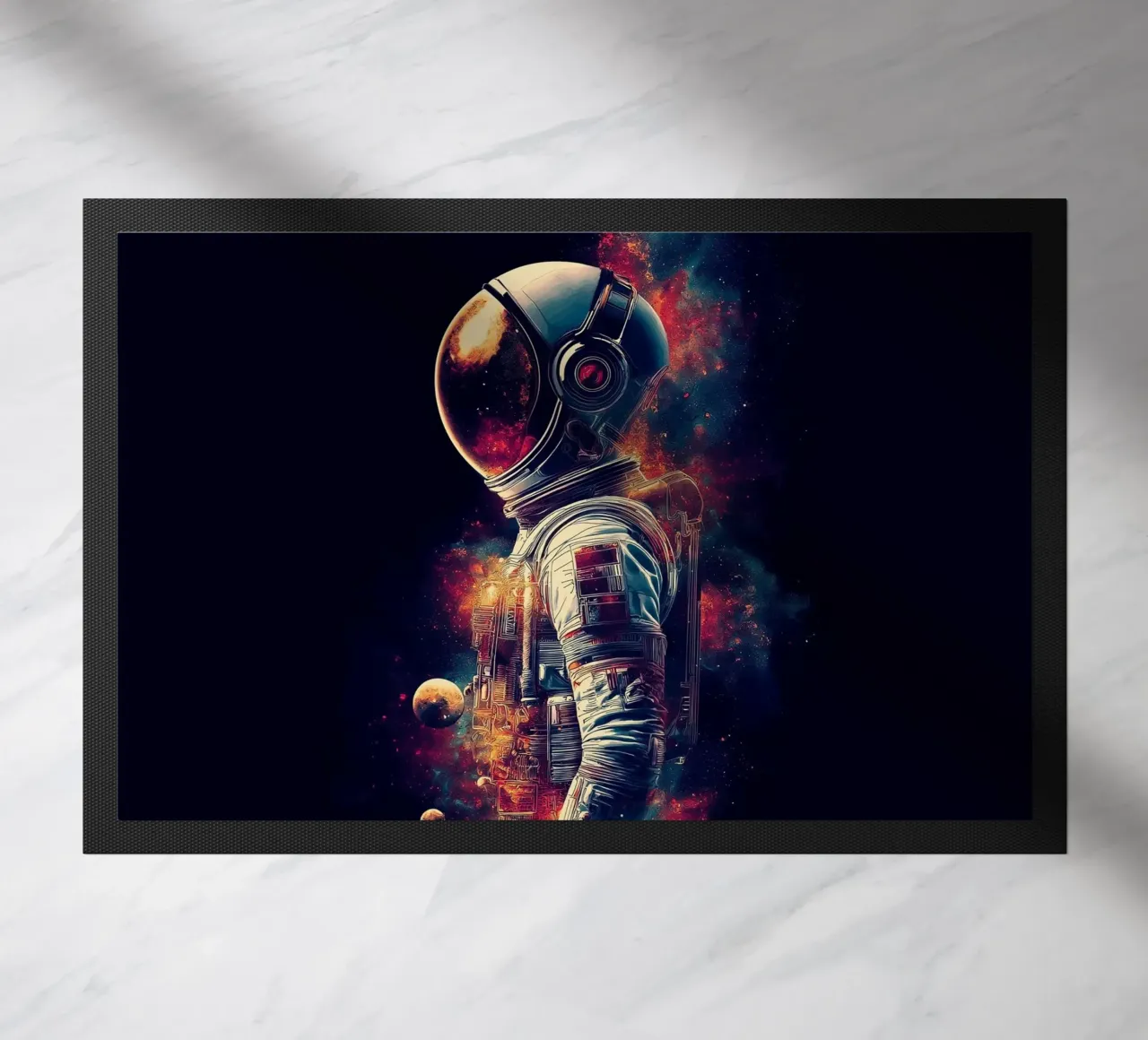 Astronaut in the dark space doormat by Motivate-Today