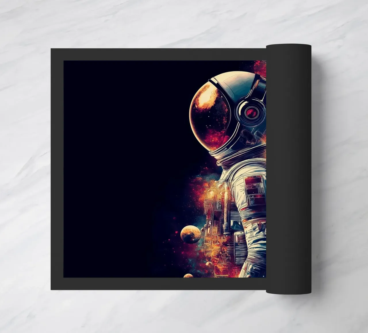 Astronaut in the dark space doormat by Motivate-Today