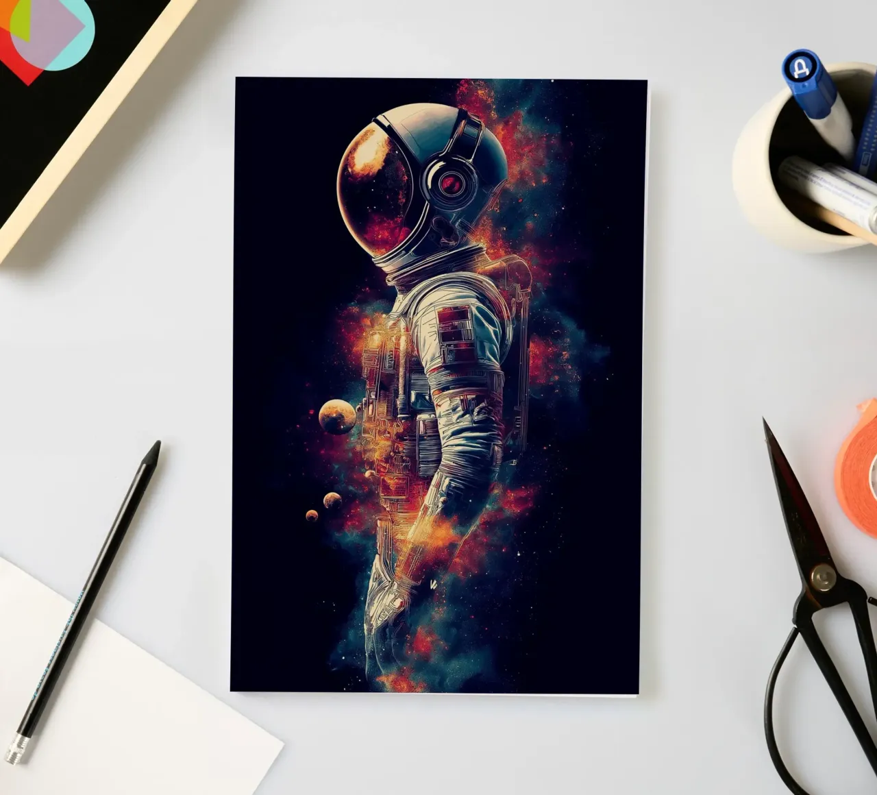 Astronaut in the dark space notebook by Motivate-Today