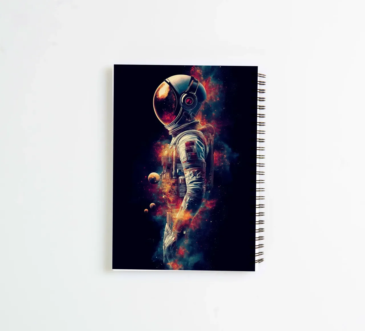 Astronaut in the dark space spiral notebook by Motivate-Today