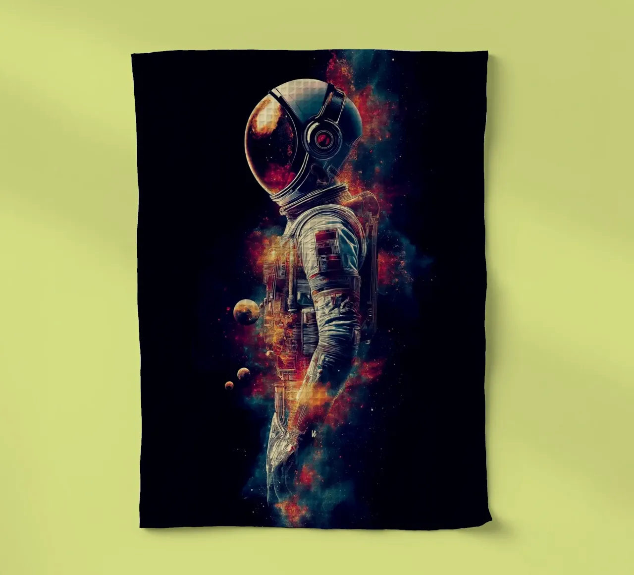 Astronaut in the dark space tea towel by Motivate-Today