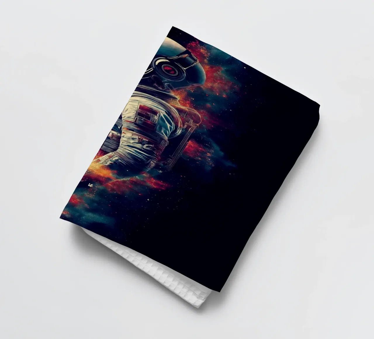 Astronaut in the dark space tea towel by Motivate-Today