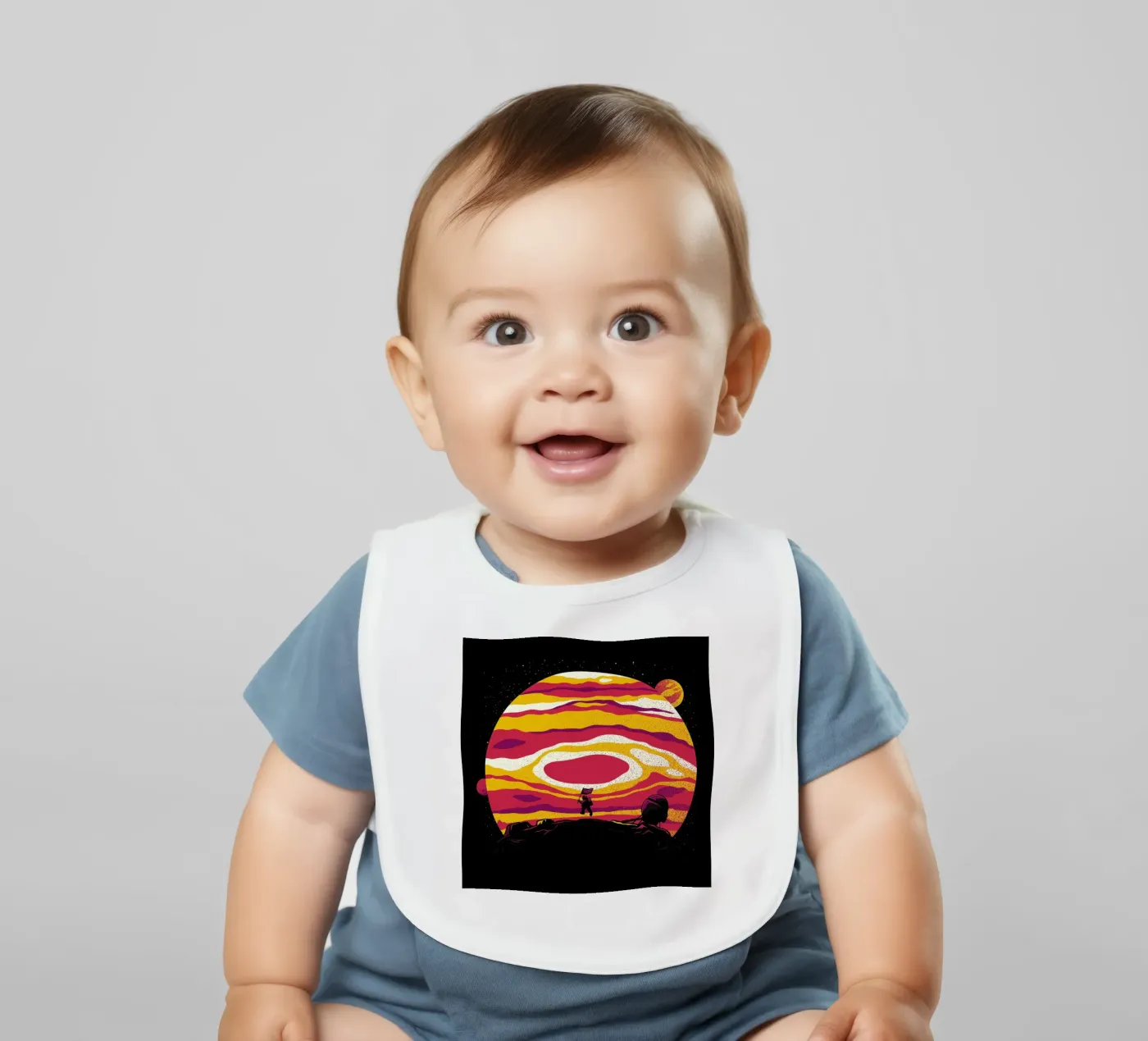 Explore Space Moon Astronaut bavaglino da Tobe Fonseca