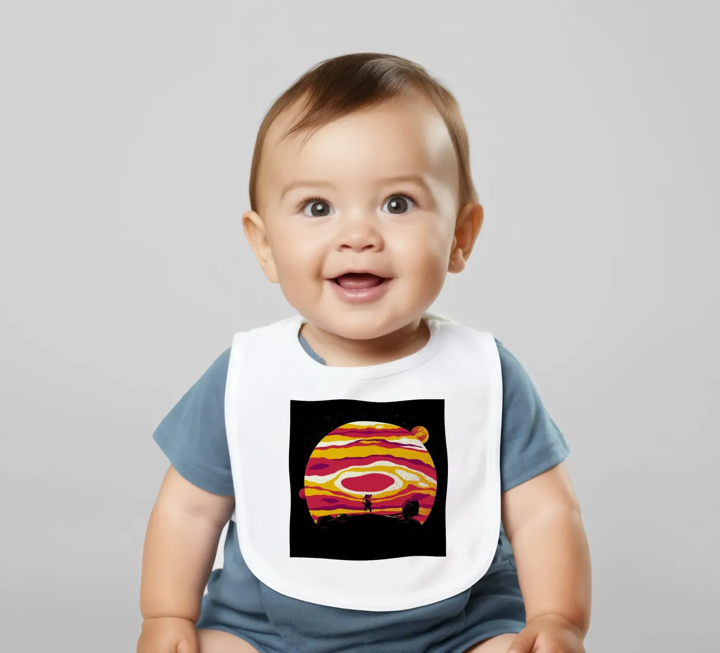 Explore Space Moon Astronaut bavaglino da Tobe Fonseca