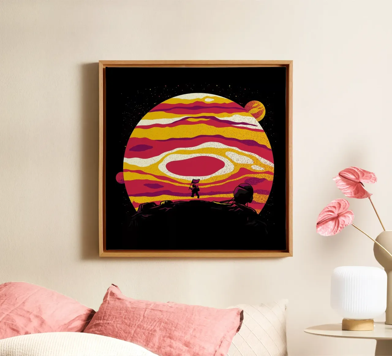 Explore Space Moon Astronaut tela con Cornice a cassetta da Tobe Fonseca
