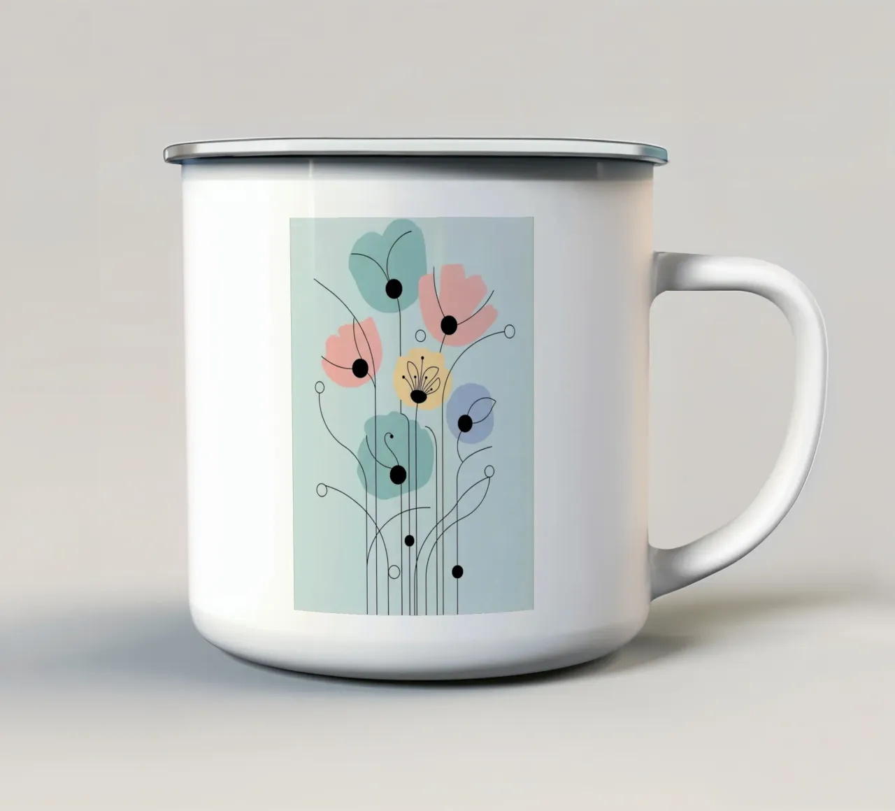 Floral bauhaus #102: Doodle Blooms tazza in smalto da Zen Design