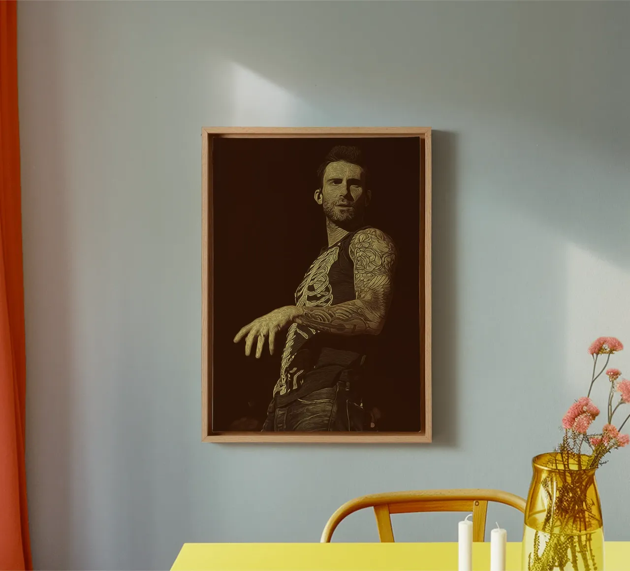 Vintage Vibes & Vocal Highs canvas with Floater frame by singpentinksale
