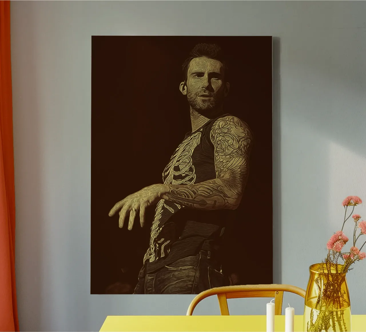 Vintage Vibes & Vocal Highs canvas with Floater frame by singpentinksale