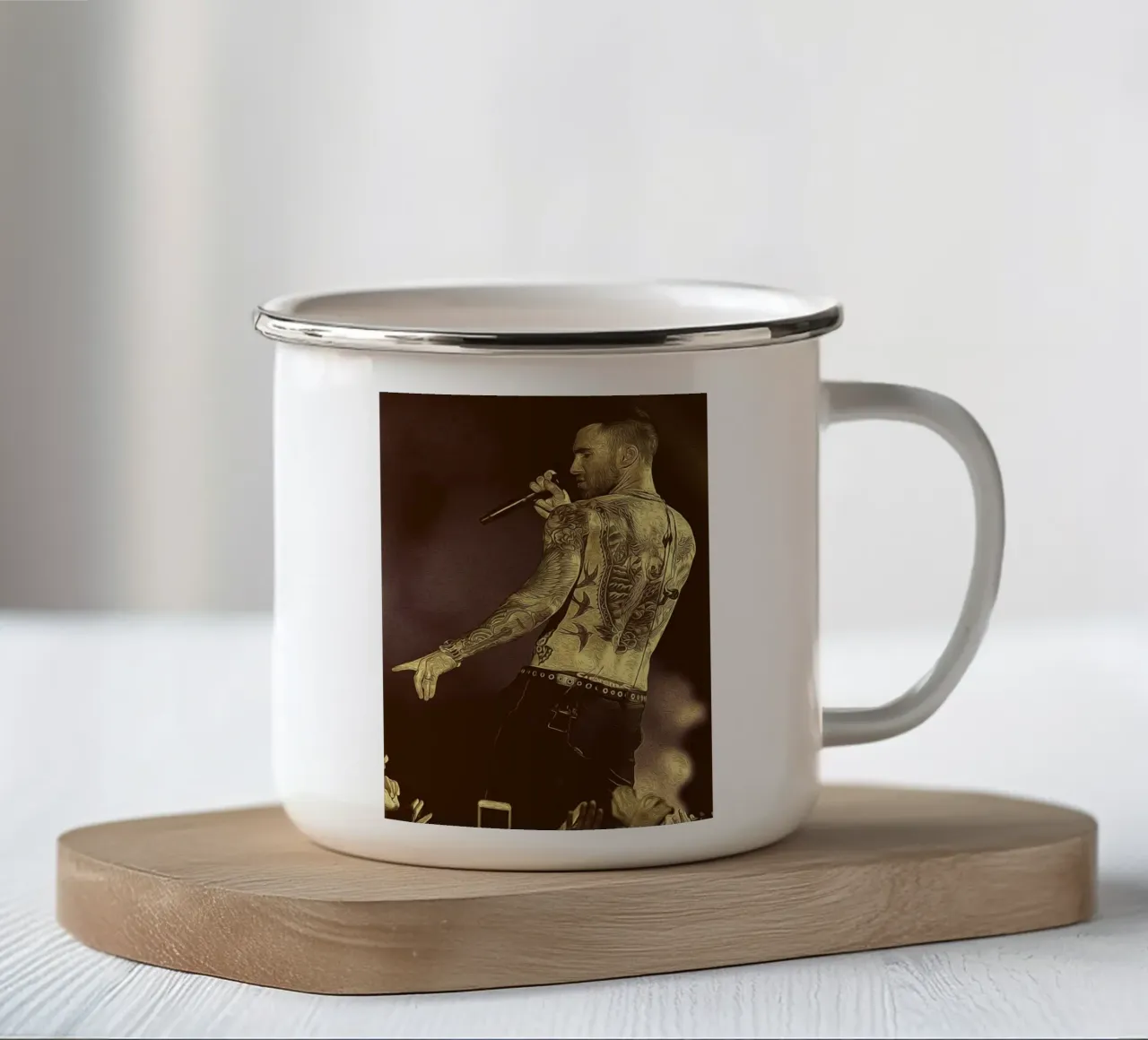 Ritmo grezzo tazza in smalto da singpentinksale