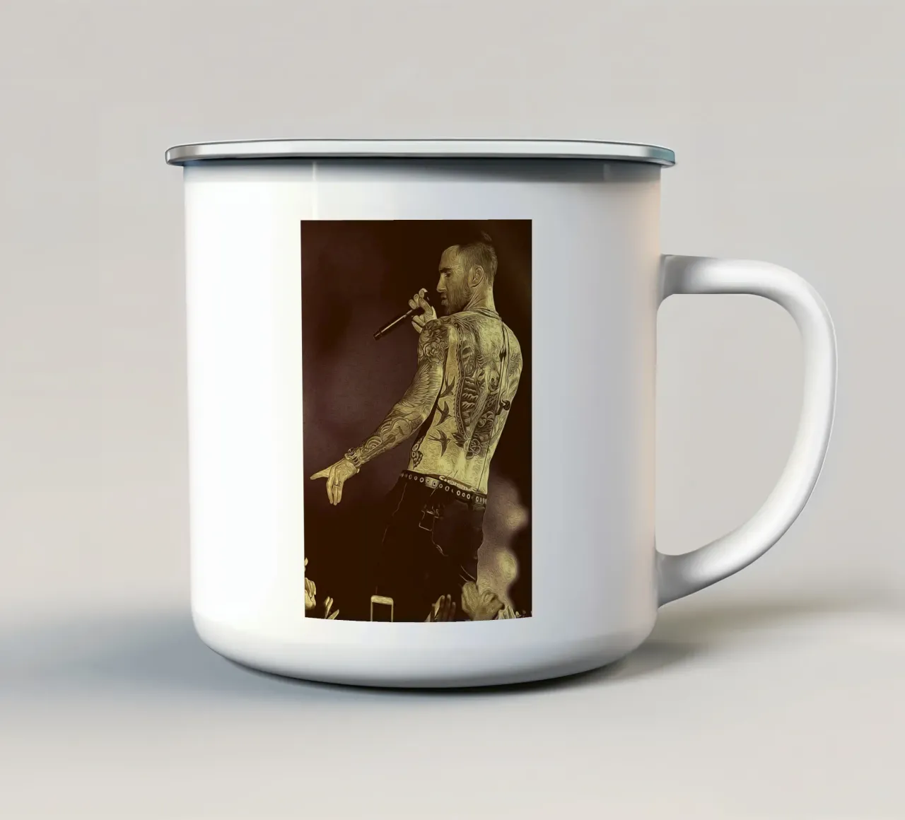 Ritmo grezzo tazza in smalto da singpentinksale