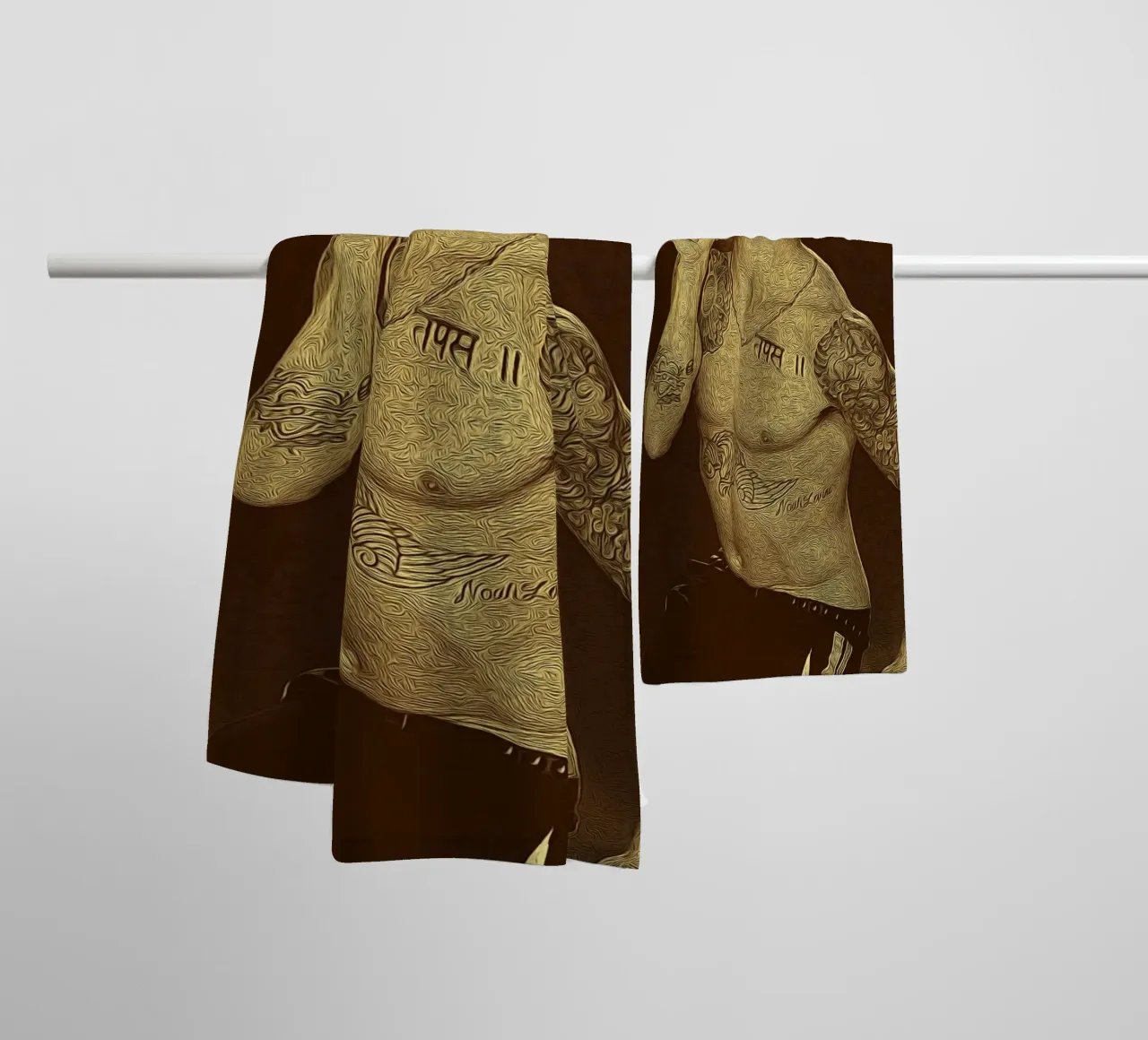 Echo tatoué serviette de bain de singpentinksale