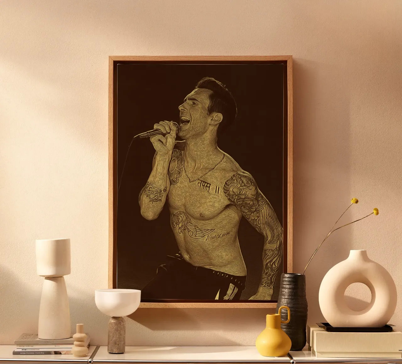Getatoeëerde Echo canvas van singpentinksale