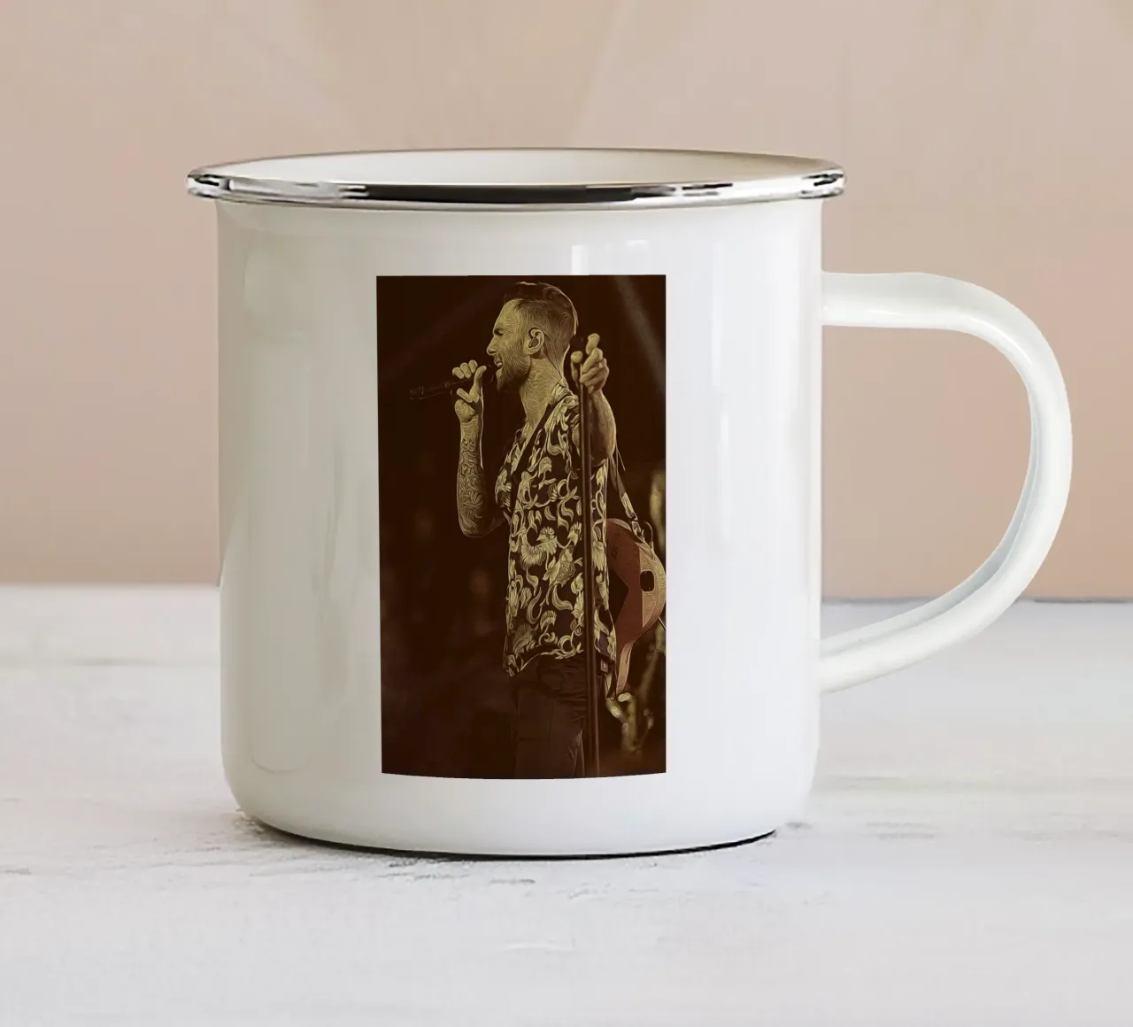 Inno del palcoscenico retrò tazza in smalto da singpentinksale