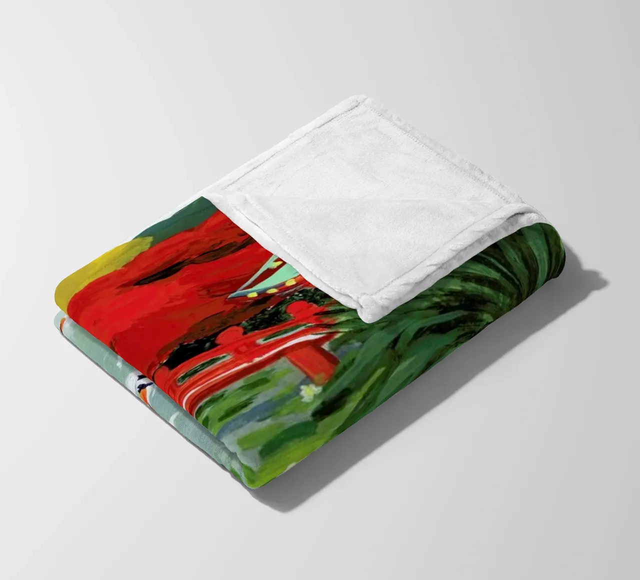 Japanese Garden fleece blanket by Sarah Gesek