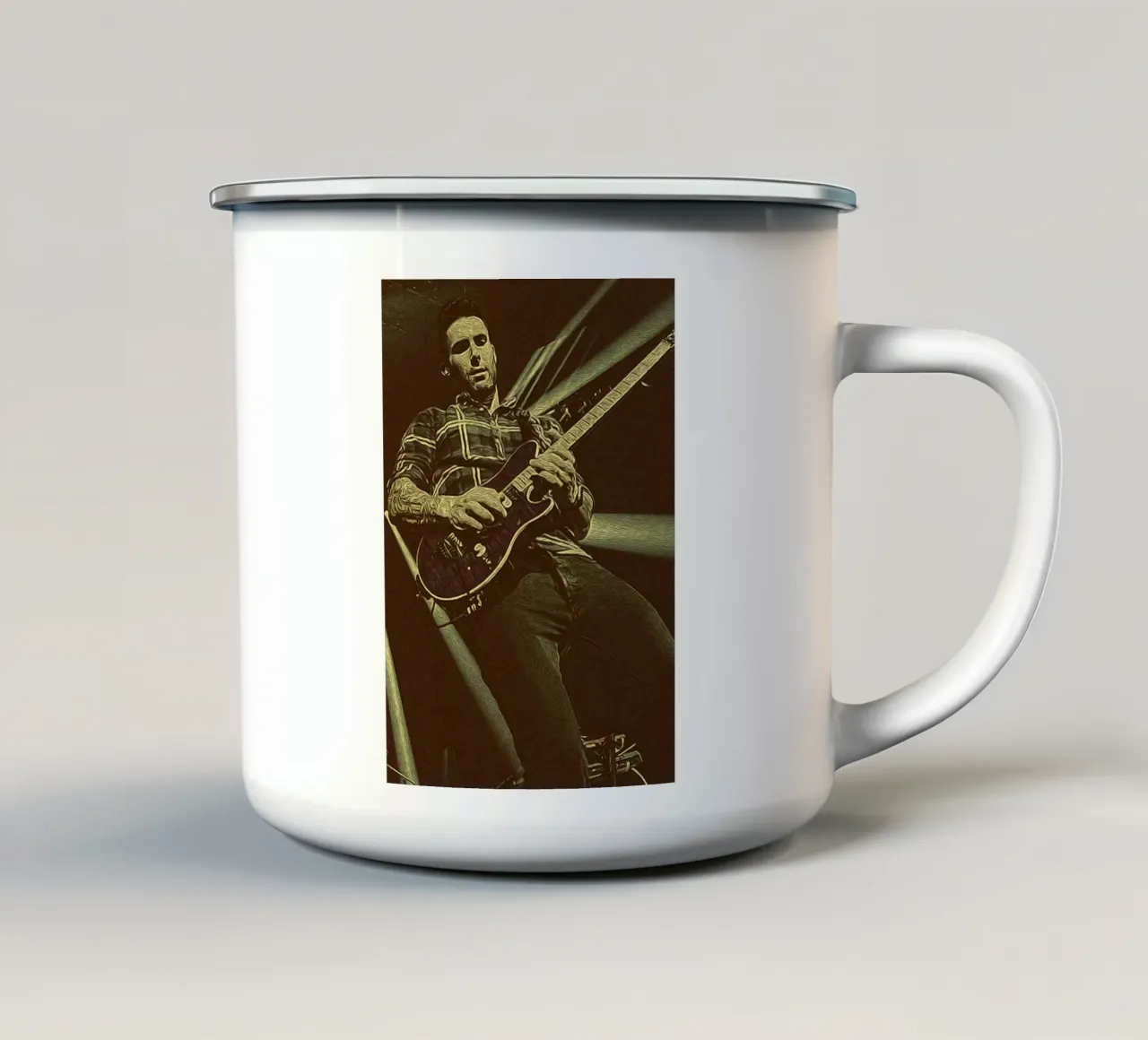 Electric Vintage Pulse enamel mug by singpentinksale