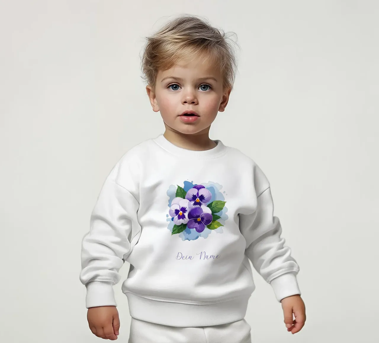 Fleur de naissance violette février sweat pour bébé de Geburtsblume