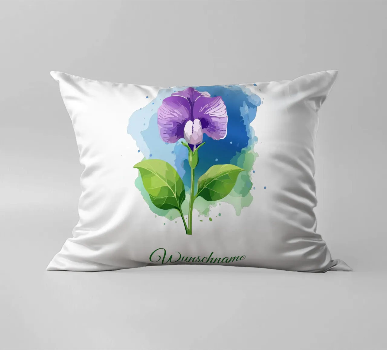 Birth flower April - Sweet pea decorative cushion by Geburtsblume