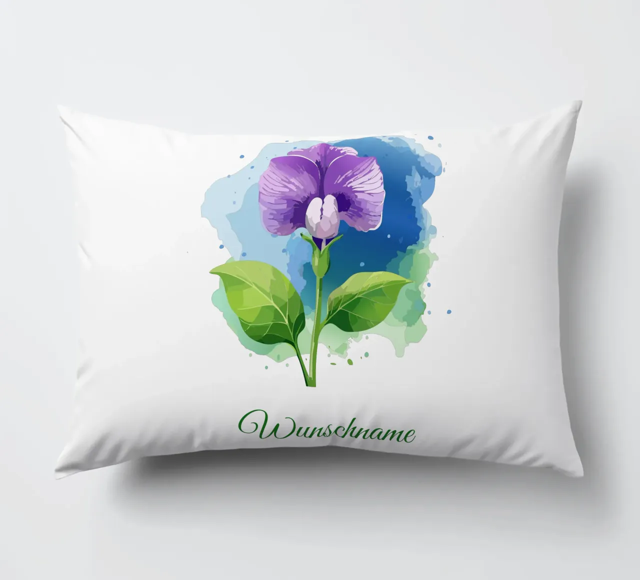 Birth flower April - Sweet pea decorative cushion by Geburtsblume