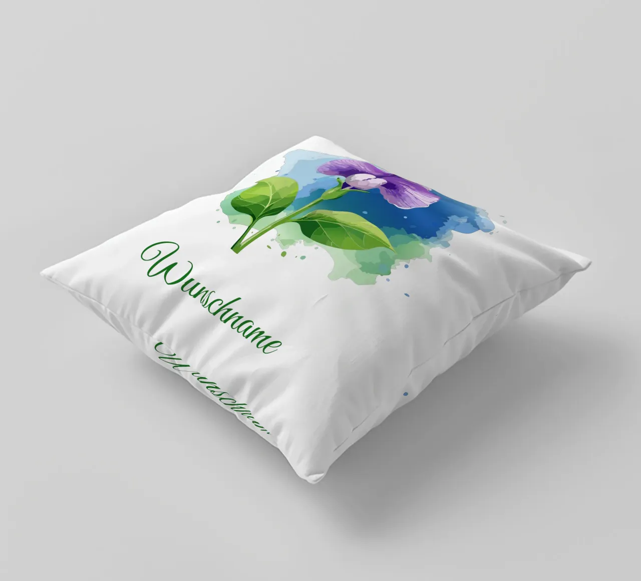 Birth flower April - Sweet pea decorative cushion by Geburtsblume