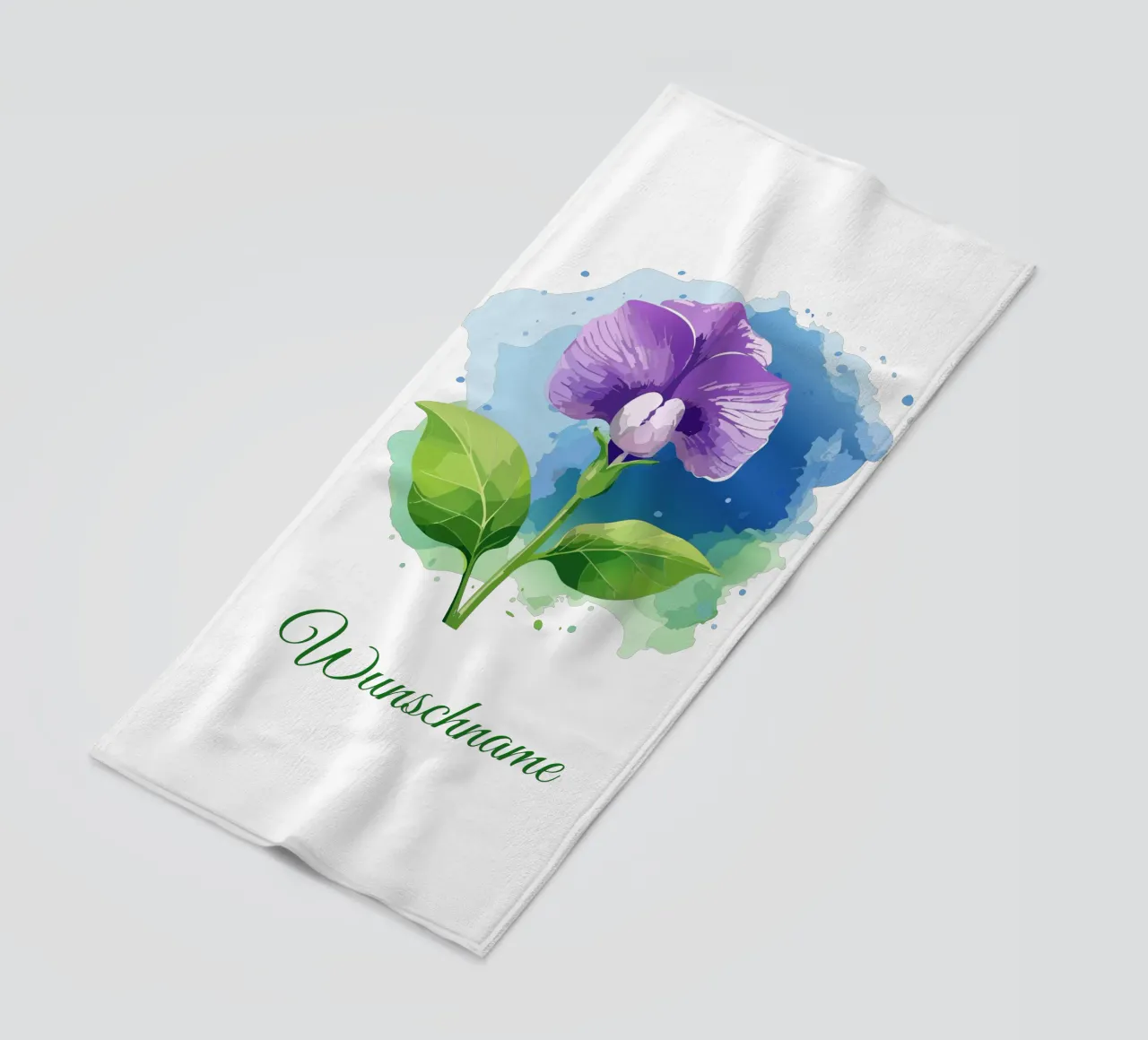 Birth flower April - Sweet pea beach towel by Geburtsblume