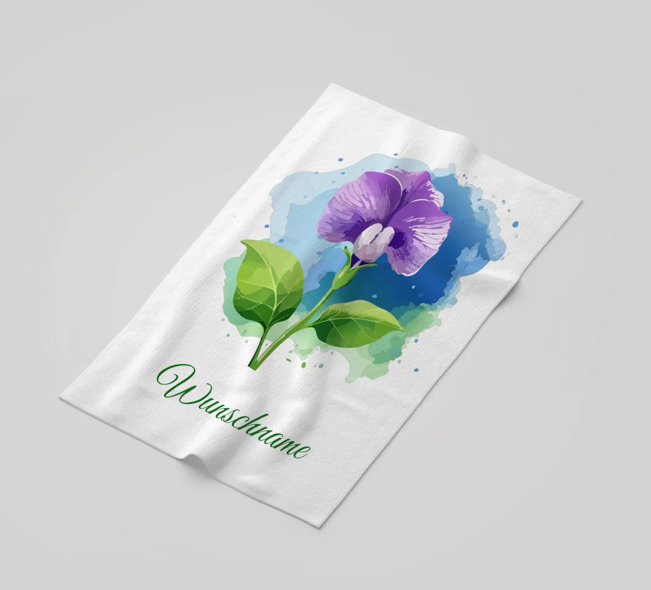 Birth flower April - Sweet pea beach towel by Geburtsblume