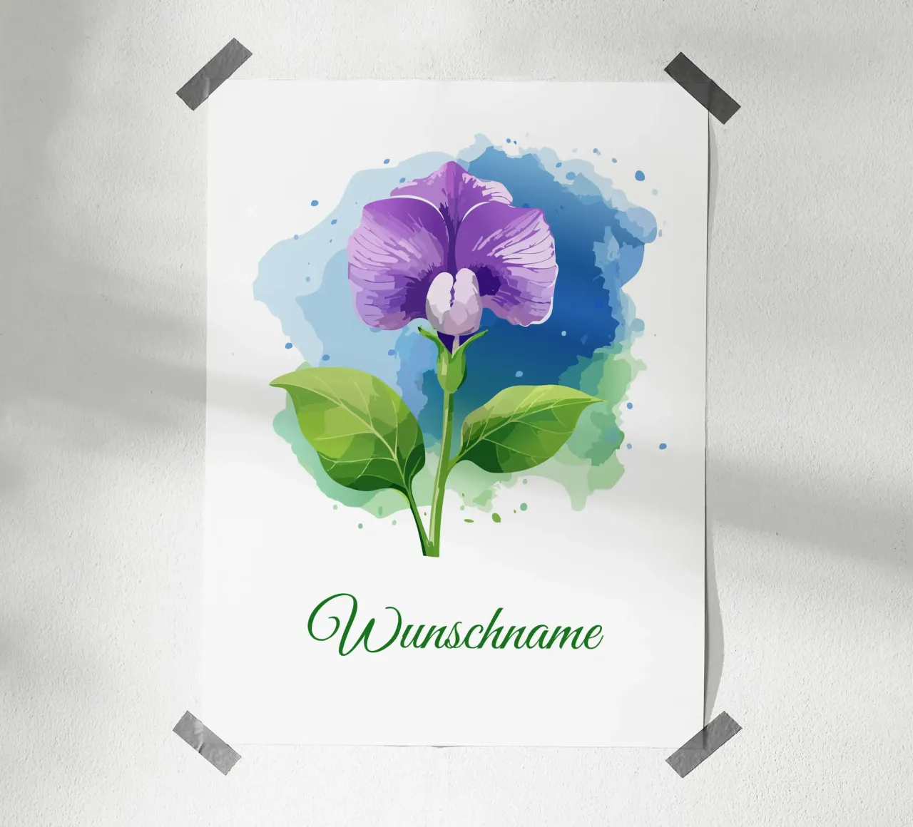 Birth flower April - Sweet pea hahnemühle by Geburtsblume