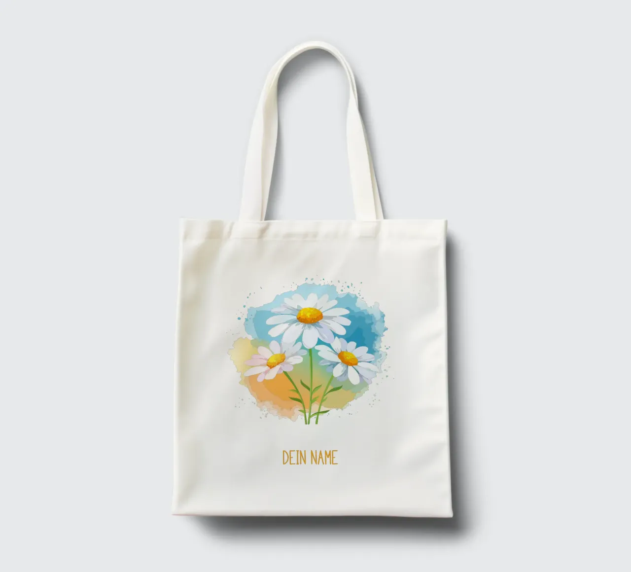 Fiore di nascita aprile - Margherita borsa in juta da Geburtsblume